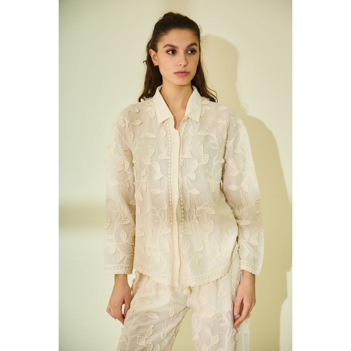 Scarpy creation my chemise manche longue coton yl beige