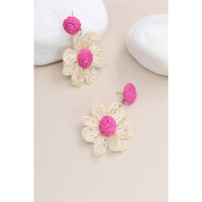 Scarpy creation my boucle orielle fleurs rafia yl parme3937502_2