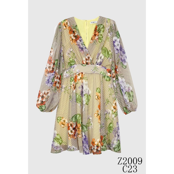 Scarpy creation my robe mi longue fleurie yl beige3950701_5
