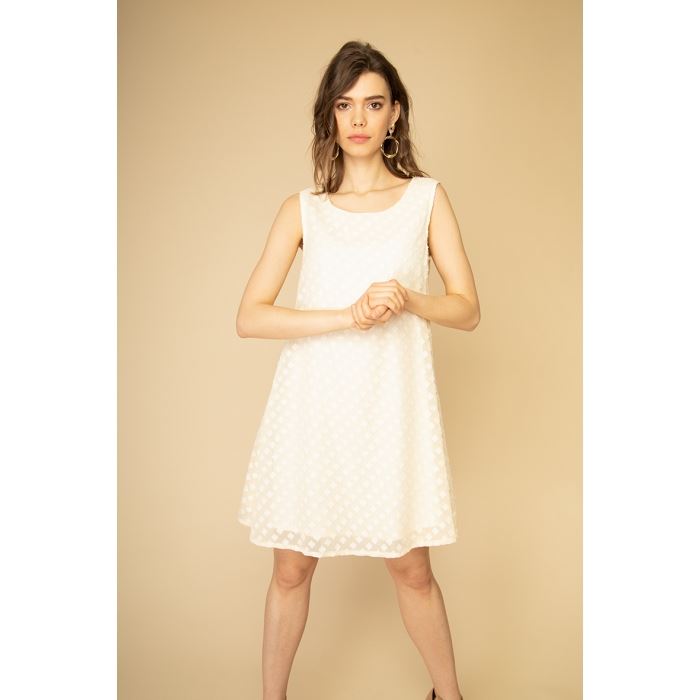 Scarpy creation my robe legere en dentelle sans manche yl beige