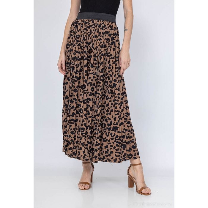 Scarpy creation my jupe longue plissee imprime leopard yl naturel3951701_2