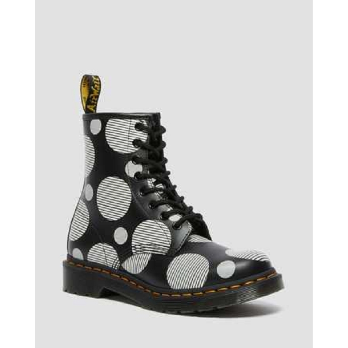 Dr martens 1460 black smooth polka dot noir