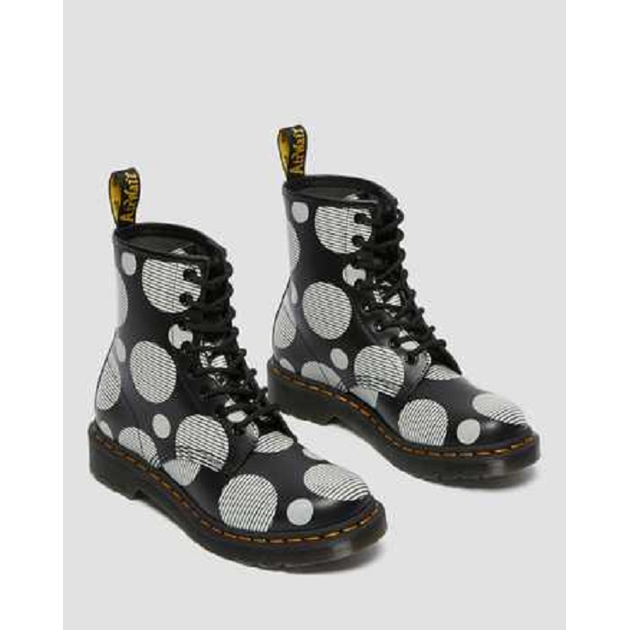 Dr martens 1460 black smooth polka dot noir4654301_4