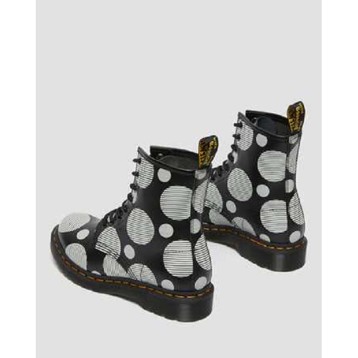 Dr martens 1460 black smooth polka dot noir4654301_5