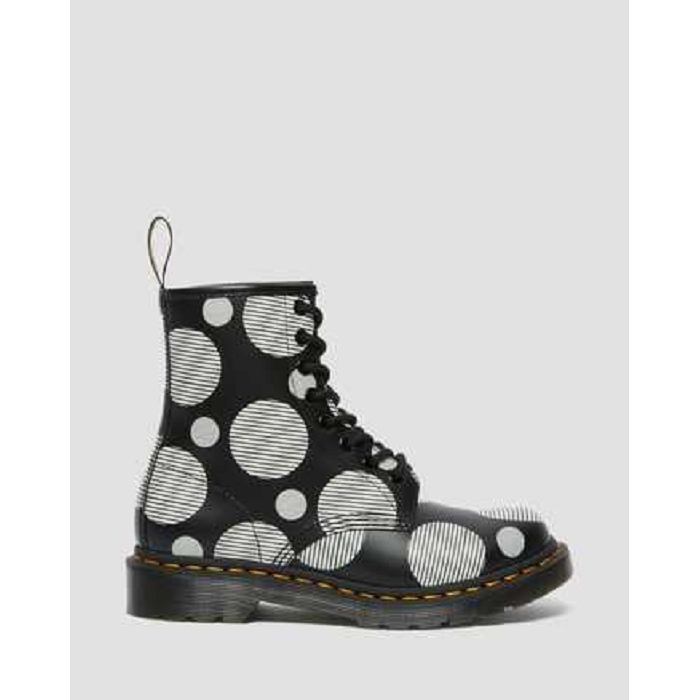 Dr martens 1460 black smooth polka dot noir4654301_6