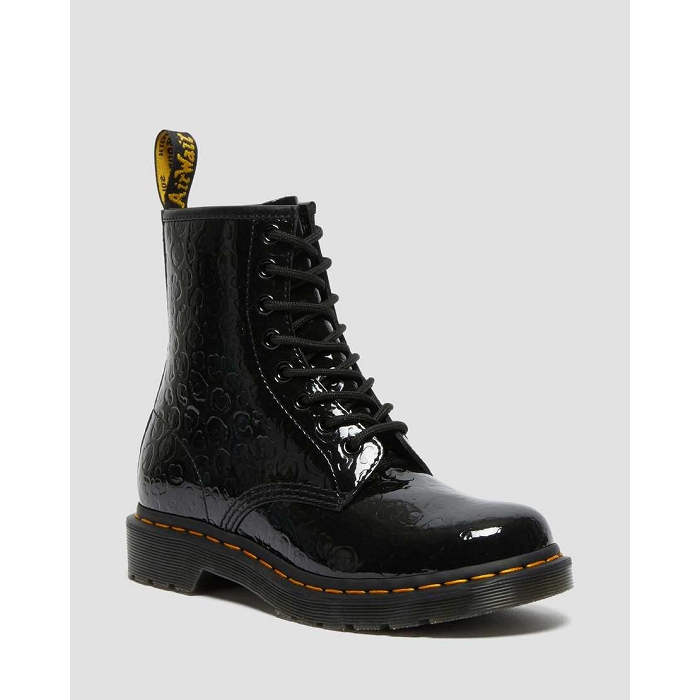 Dr martens my 1460 w black patent leopard emboss yl noir