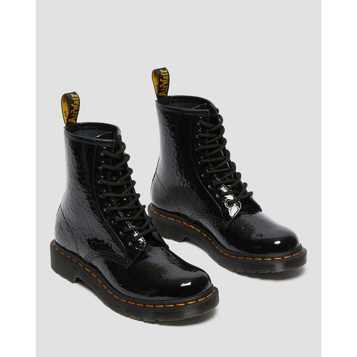 Dr martens 1460 w black patent leopard emboss noir4654601_4