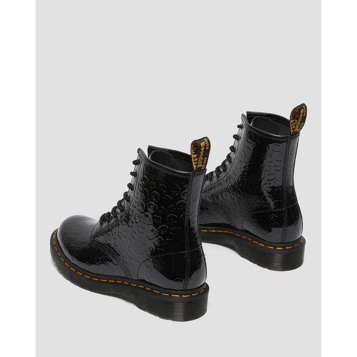 Dr martens 1460 w black patent leopard emboss noir4654601_5