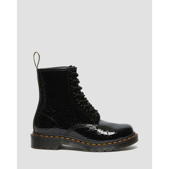 Dr martens 1460 w black patent leopard emboss noir4654601_6