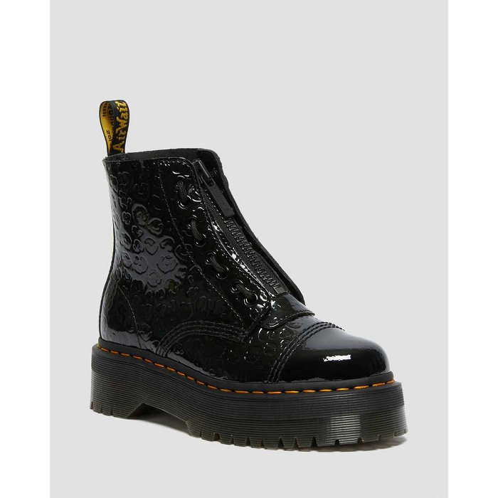 Dr martens sinclair black patent lamper leopard emboss noir