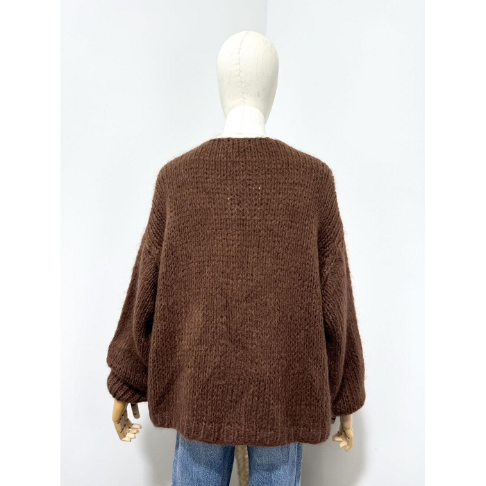 Scarpy creation my gilet bernadette oversize mohair yl marron4688108_4