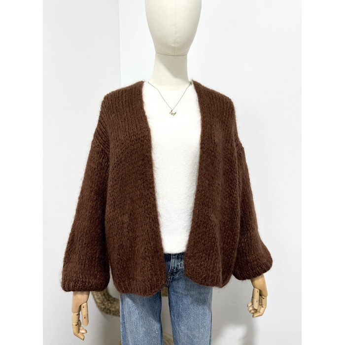 Scarpy creation my gilet bernadette oversize mohair yl marron4688108_5