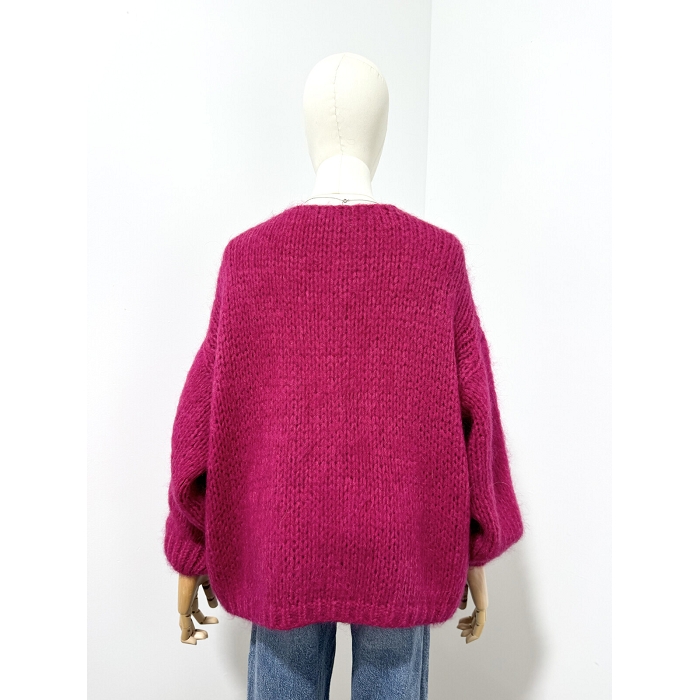 Scarpy creation gilet bernadette oversize mohair bleu4688109_4