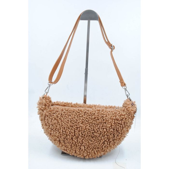 Scarpy creation sac en cuir effet mouton marron4697702_5