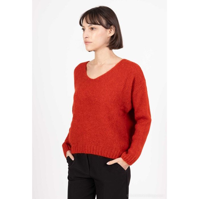 Scarpy creation sensie pull mohair laine rouge