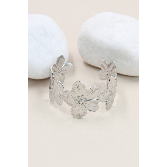 Scarpy creation bracelet jonc fleur argent4723402_2