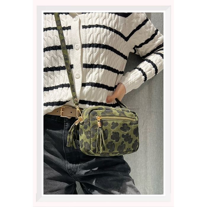 Scarpy creation my sac bandouliere daim leopard yl gris4729502_5