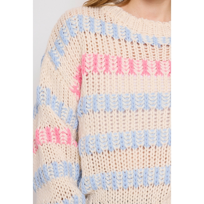 Scarpy creation pull tricot grosse maille beige4752201_4