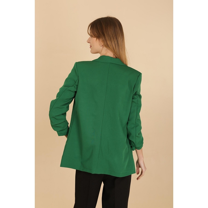 Scarpy creation veste blazer manche 34 revers vert4753501_3