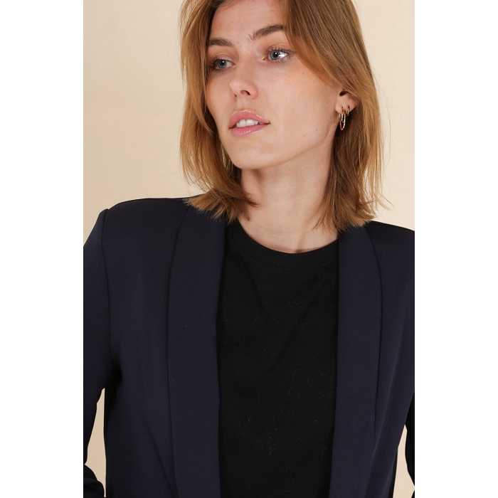 Scarpy creation veste blazer manche 34 revers bleu4753502_3