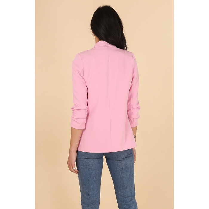 Scarpy creation veste blazer manche 34 revers rose4753503_3