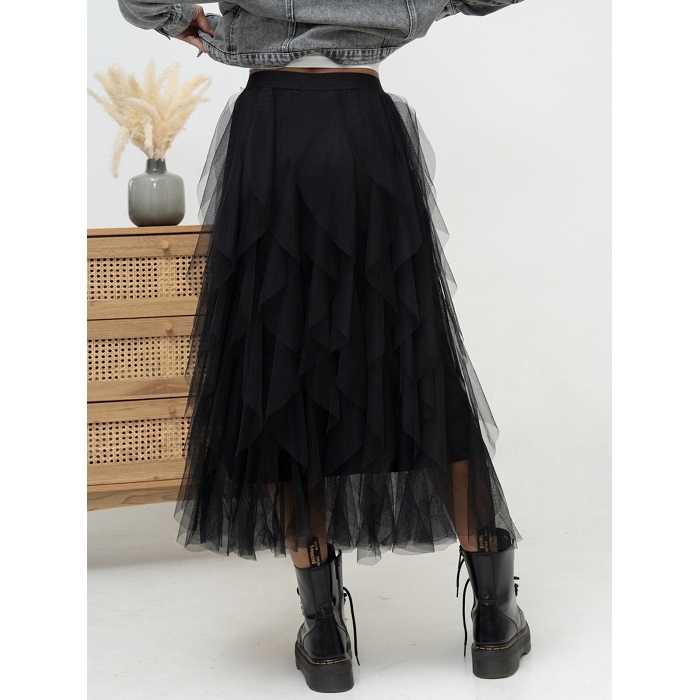 Scarpy creation jupe longue en tulle noir4753601_3