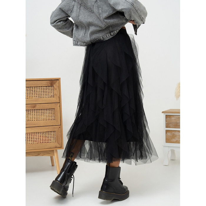 Scarpy creation jupe longue en tulle noir4753601_5