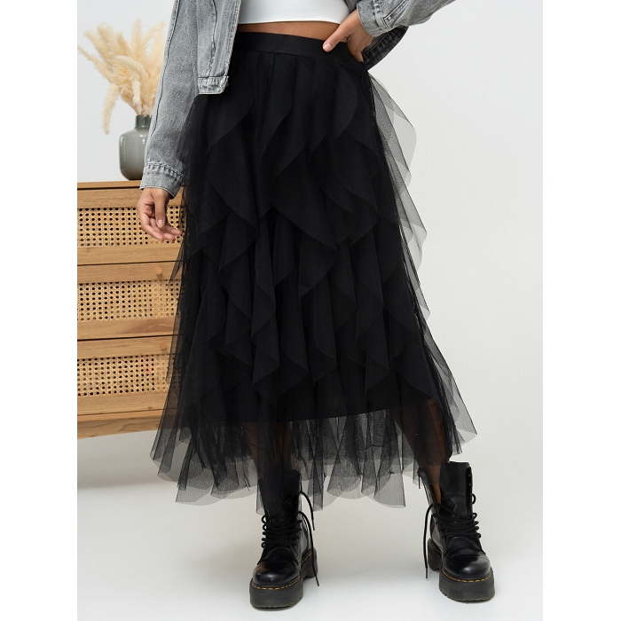 Scarpy creation jupe longue en tulle noir4753601_6