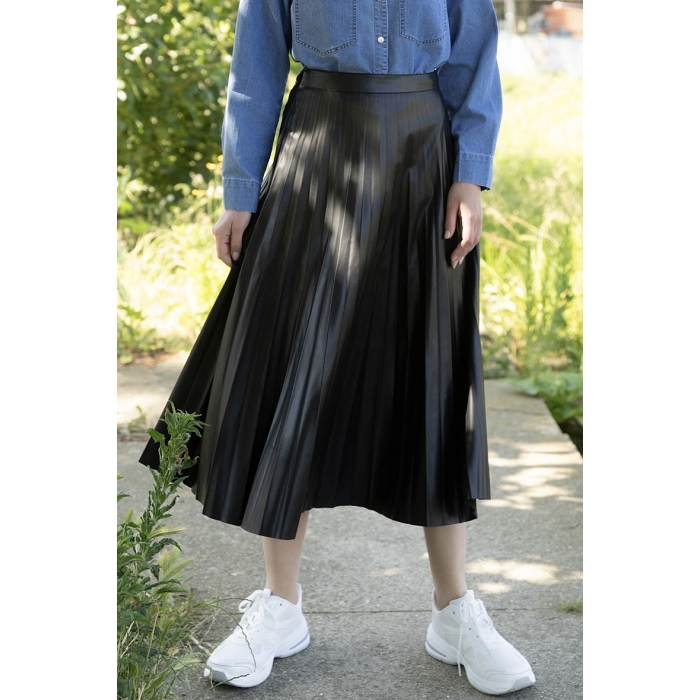 Scarpy creation jupe plissee vegan noir4753701_3
