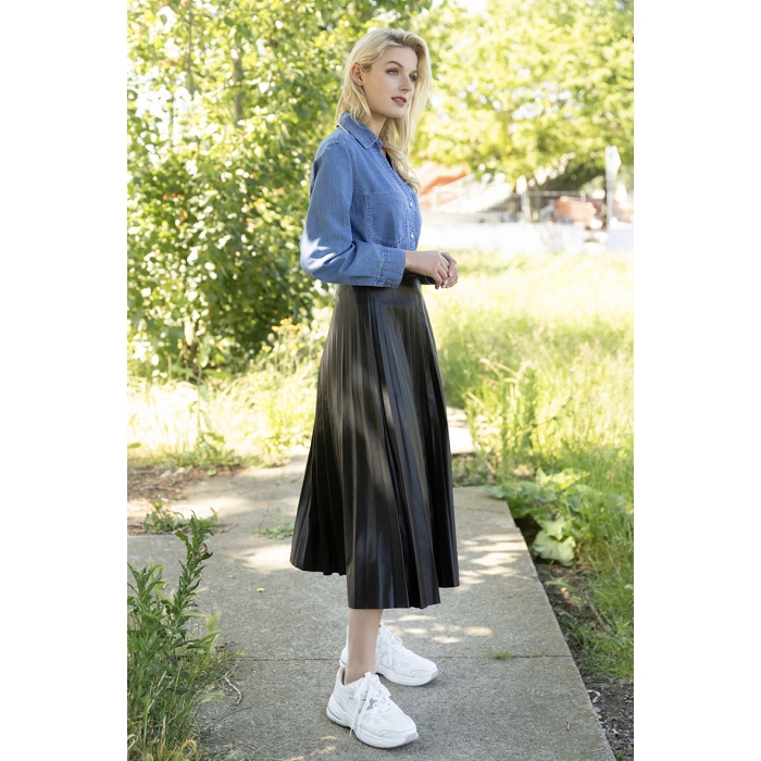 Scarpy creation jupe plissee vegan noir4753701_5