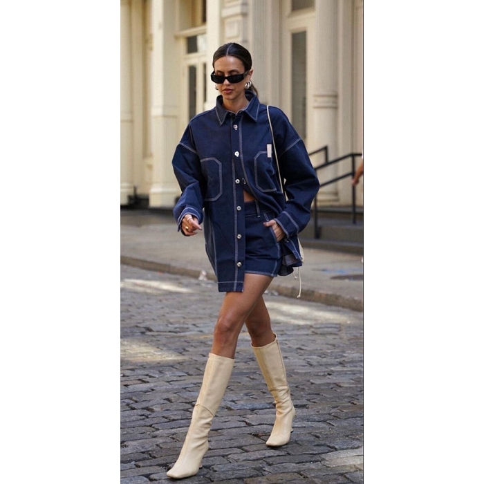Scarpy creation veste longue jeans bleu4753801_5