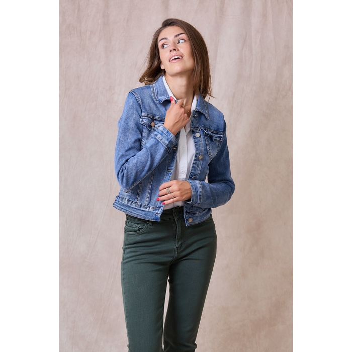 Scarpy creation veste jeans slim delavee bleu