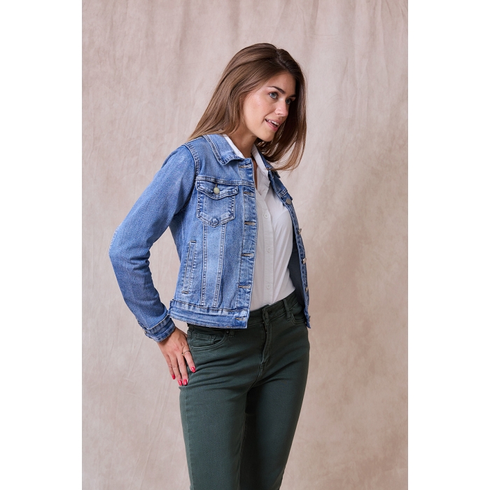 Scarpy creation veste jeans slim delavee bleu4754001_3