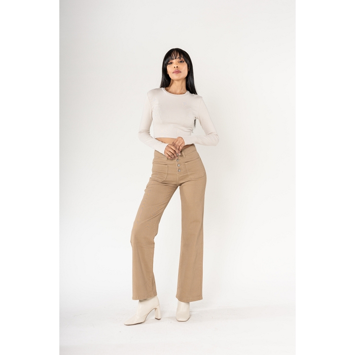 Scarpy creation jeans evase boutons naturel4754102_4