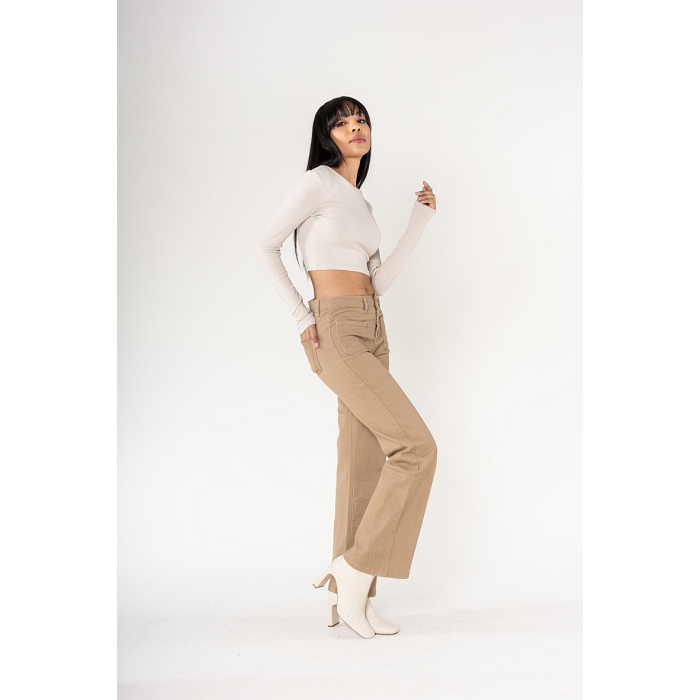 Scarpy creation jeans evase boutons naturel4754102_5