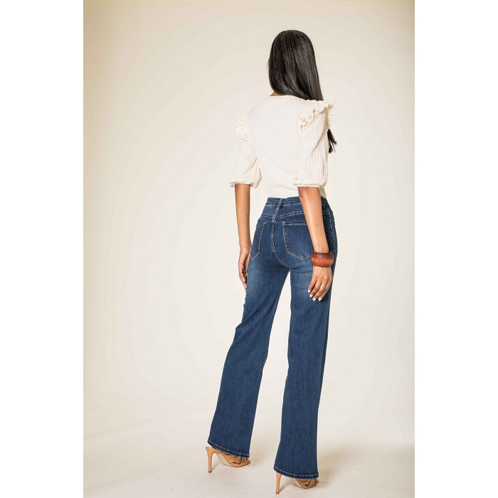Scarpy creation jeans evase boutons bleu4754103_3