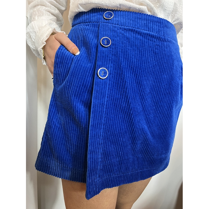 Scarpy creation jupe short velours bleu4754901_4