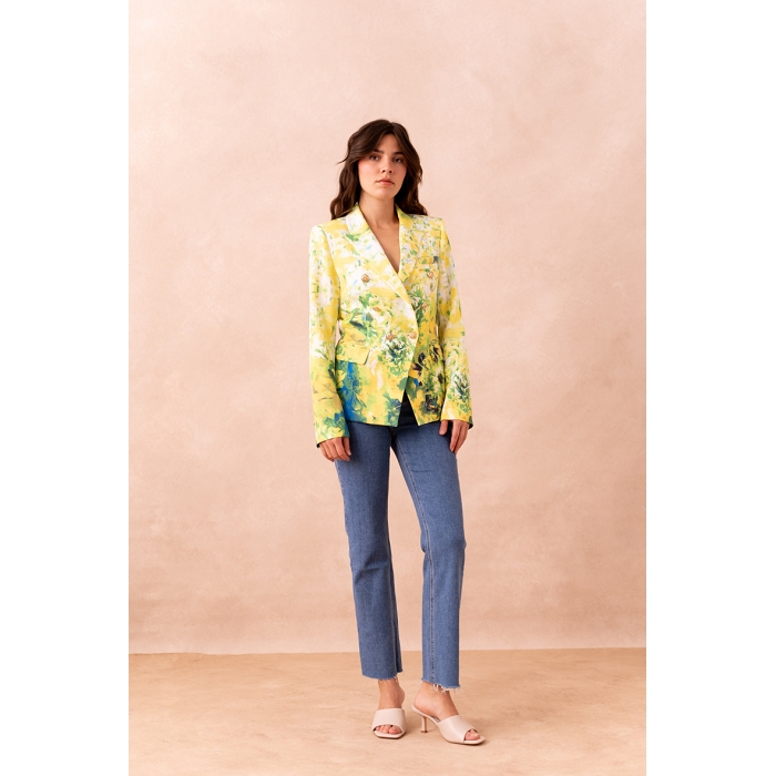 Scarpy creation veste blazer fleurie jaune jaune4755301_3