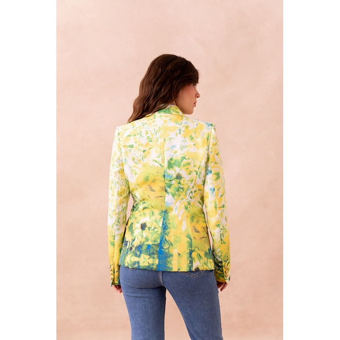 Scarpy creation veste blazer fleurie jaune jaune4755301_4