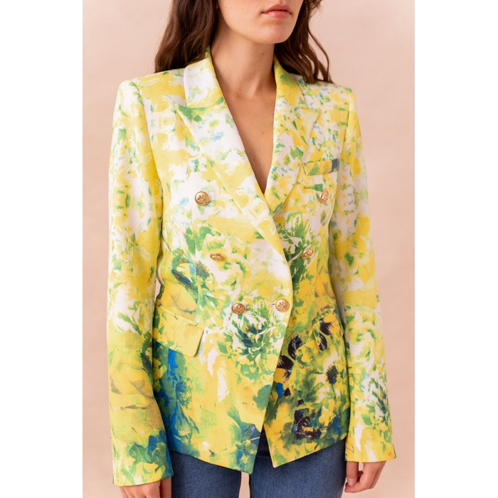 Scarpy creation veste blazer fleurie jaune jaune4755301_5