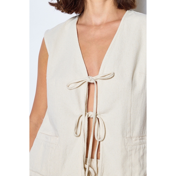 Scarpy creation gilet coton leger beige4763201_3