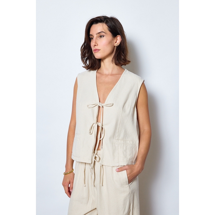 Scarpy creation gilet coton leger beige4763201_4