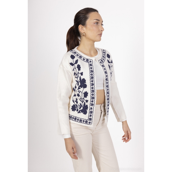 Scarpy creation cardigan detail fleuri blanc4764001_2