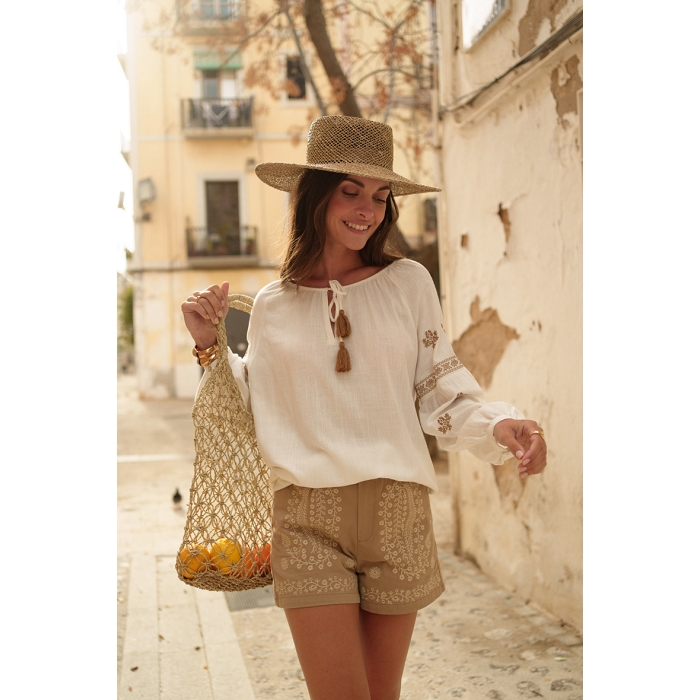 Scarpy creation blouse brodee beige4764401_2