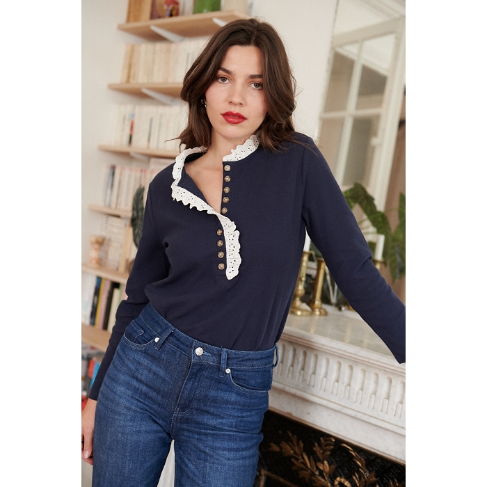 Scarpy creation polo col dentelle bleu4764501_4