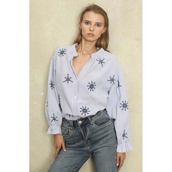 Scarpy creation blouse rayee brodee bleu4779801_2