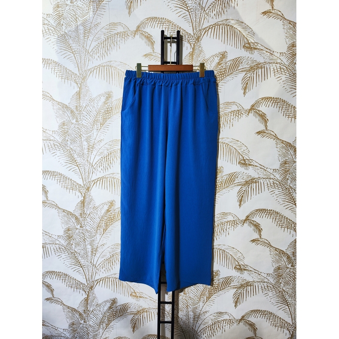 Scarpy creation pantalon coupe droit micro fibre bleu