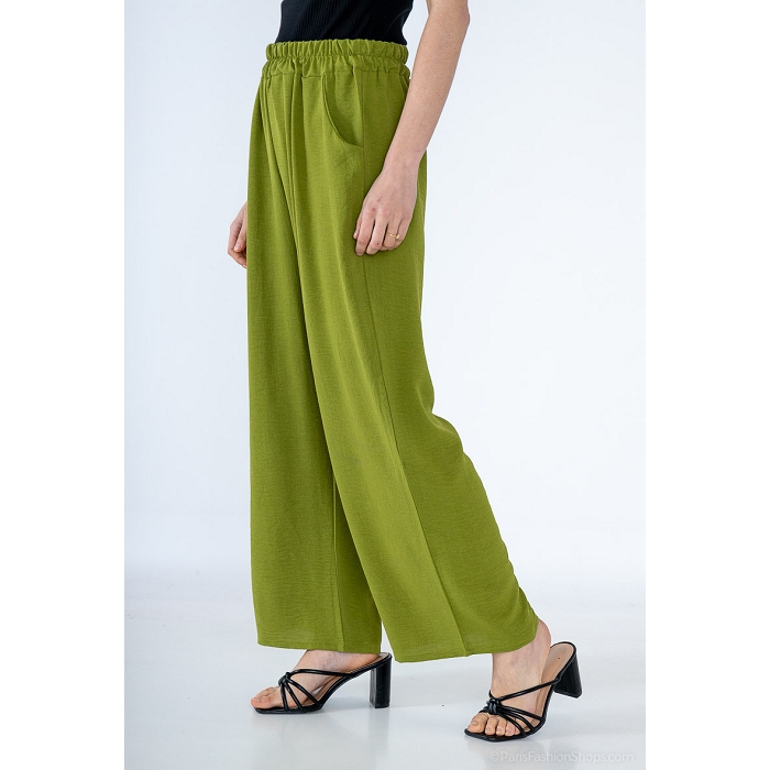 Scarpy creation pantalon coupe droit micro fibre vert4780205_2