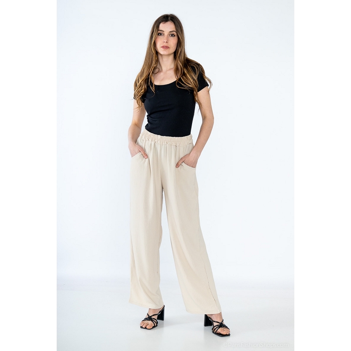 Scarpy creation pantalon coupe droit micro fibre beige