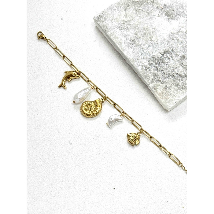 Scarpy creation bracelet avec breloques or